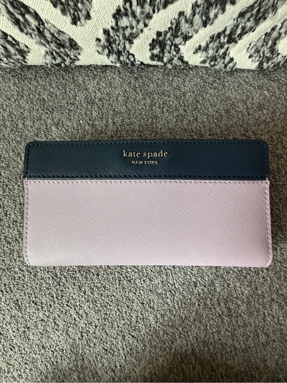 kate spade Two-Tone Purple and Navy Blue Saffiano Continental Wallet
